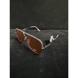 Bebe Oversized Aviator Sunglasses – Brown Lens / Pink Temple Tips