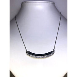 CHLOE + ISABEL urban edge leather + crystal bar necklace - N041