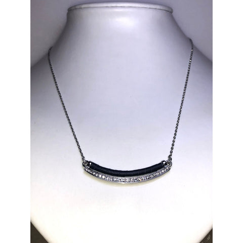 CHLOE + ISABEL urban edge leather + crystal bar necklace - N041