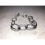 CHLOE + ISABEL sculpted silver hammered link bracelet - B005