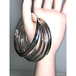 CHLOE & ISABEL Set of 6 Silver-Tone Stacking Bangles - B014
