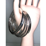CHLOE & ISABEL Set of 6 Silver-Tone Stacking Bangles - B014