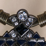 CHLOE + ISABEL art deco midnight mosaic tassel statement necklace - N100