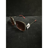 Bebe Designer Square Sunglasses Gold Tone with Crystal Trim