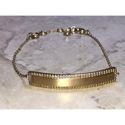 CHLOE & ISABEL Gold-Tone Bar Bracelet with Crystal Pave Border - B037