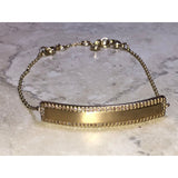 CHLOE & ISABEL Gold-Tone Bar Bracelet with Crystal Pave Border - B037
