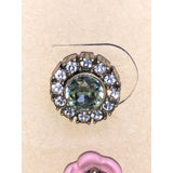 CHLOE + ISABEL crystal halo stud earrings & pink flower stud set - E040