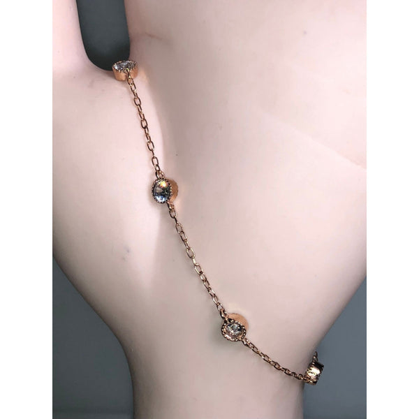 CHLOE & ISABEL Rose Gold Crystal Station Bracelet - B042