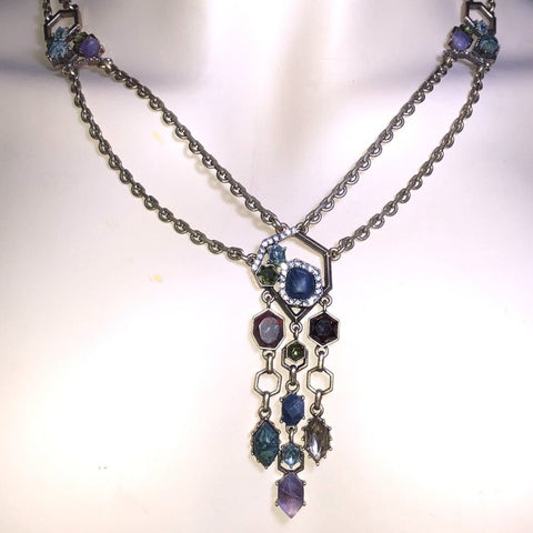 CHLOE + ISABEL midnight mosaic geo statement necklace - N177