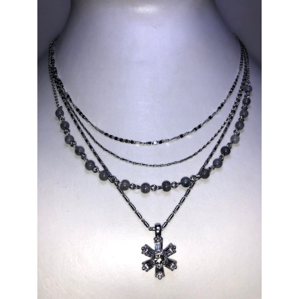 CHLOE & ISABEL flor azul delicate multirow necklace-N692GYRH