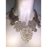 CHLOE + ISABEL filigree lace crystal statement necklace - N118