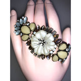 CHLOE + ISABEL gilded petals statement floral cuff bracelet - B039