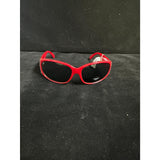 Bebe Women’s Oversized Oval Sunglasses – Red Frame with Rhinestone Accents – 100% UV Protection (NWT)