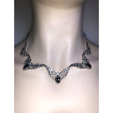 CHLOE + ISABEL crimson lace crystal collar - N051