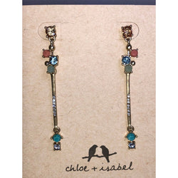 CHLOE & ISABEL Multi-Stone Linear Drop Earrings- E186