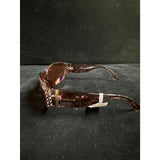 Bebe Women’s Rectangular Sunglasses – Brown Gradient with Rhinestone Accents – 100% UV Protection (NWT)