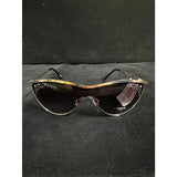 Bebe Women’s Oversized Shield Sunglasses – Gold Metal Frame with Rhinestone Accents –(NWT)