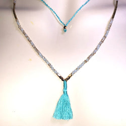 CHLOE + ISABEL aqua nreeze beaded tassel layered necklace - N217