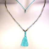 CHLOE + ISABEL aqua nreeze beaded tassel layered necklace - N217