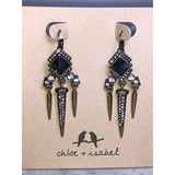 CHLOE + ISABEL Geometric Crystal Spike Drop Earrings - E066