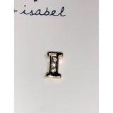 CHLOE + ISABEL “I” initial crystal stud earrings - E178
