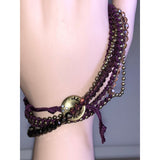CHLOE & ISABEL Beaded Purple & Gold Wrap Bracelet - B048