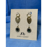 CHLOE + ISABEL Gold Interchangeable Green Gemstone Earrings - E538GRG