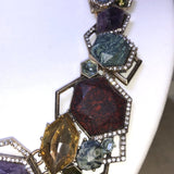CHLOE + ISABEL mixed gemstone geo statement necklace - N176