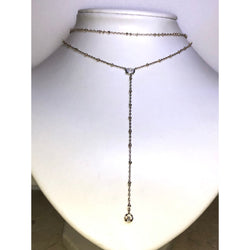 CHLOE + ISABEL crystal y-neck layered delicate necklace - N594CLSG