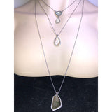 CHLOE + ISABEL multi-layer organic stone pavé pendant necklace - N108