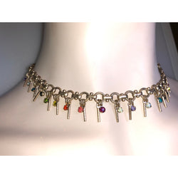 CHLOE + ISABEL rainbow crystal charm choker - N214