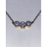 CHLOE + ISABEL petite triple crystal bar gold necklace – N044