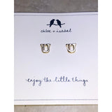 CHLOE + ISABEL pavé “U” initial stud earrings - E176B
