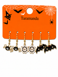 Halloween spider, web and bat 3-pair earring card