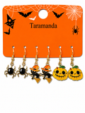 Halloween spider, witch and pumpkin 3-pair earring card