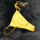 Silky Yellow Side Tie Chemise and Thong