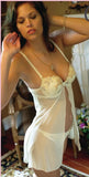 Embroidered Bridal Sheer Baby Doll with Thong