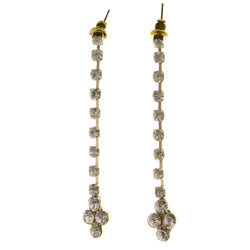 Gold-Tone Metal Dangle-Earrings With Crystal Accents #3981