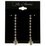 Gold-Tone Metal Dangle-Earrings With Crystal Accents #3981