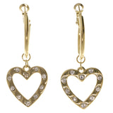 Heart Dangle-Earrings With Crystal Accents  Gold-Tone Color #3997