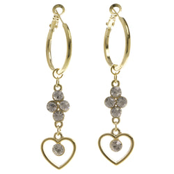 Heart Dangle-Earrings With Crystal Accents  Gold-Tone Color #4030