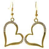 Heart Dangle-Earrings With Crystal Accents  Gold-Tone Color #4035