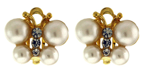 Gold-Tone Butterfly Shaped Clip-On Earrings For Women 10C9629