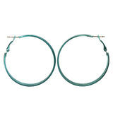 Blue Metal Hoop-Earrings #LQE1511