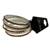 Mi Amore Chains Multiple-Bracelets Silver-Tone/Brown