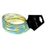 Mi Amore Multiple-Bracelets Blue/Gold-Tone