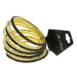Mi Amore Multiple-Bracelets Gold-Tone/Black