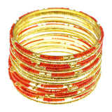 Mi Amore Multiple-Bracelets Gold-Tone/Red