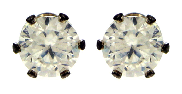 Silver-Tone Post Earrings With CZ Accent For Women 18CZ7729A