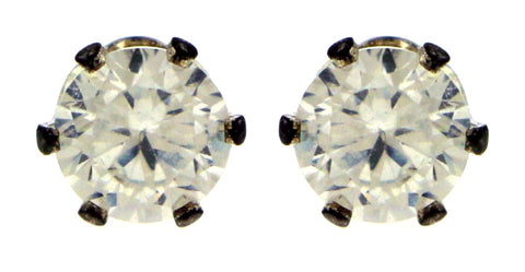 Silver-Tone Post Earrings With CZ Accent For Women 18CZ7729A